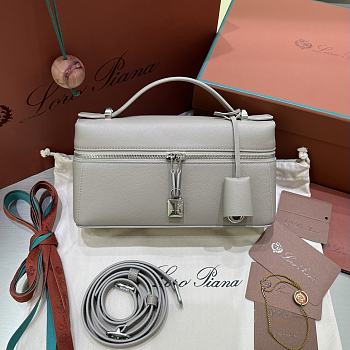 Loro Piana Extra Bag L23 Calfskin Greige - 23x12x7cm