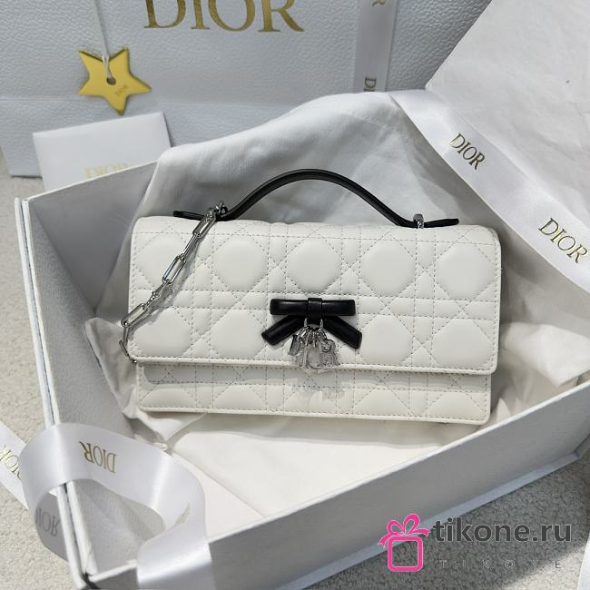 My Dior Mini Bag Two-Tone Latte and Black Cannage Lambskin Bow - 21x11.5x4.5cm - 1