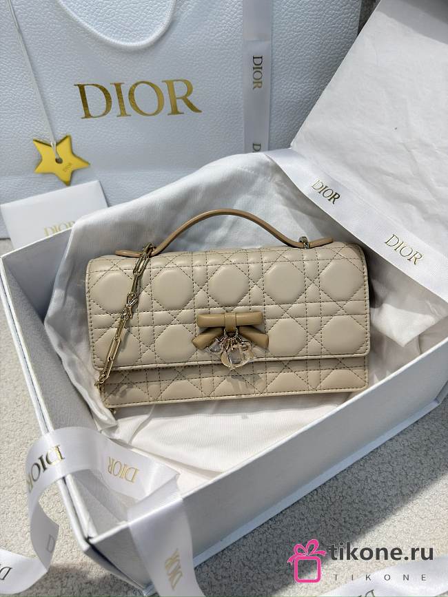 My Dior Mini Bag Two-Tone Trench and Biscuit Cannage Lambskin Bow - 21x11.5x4.5cm - 1