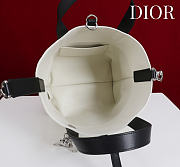 Small Dior Toujours Vertical Tote Bag Latte and Black Macrocannage Calfskin - 18x16x12cm - 4