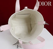 Small Dior Toujours Vertical Tote Bag Latte and Soupir Pink Macrocannage Calfskin - 18x16x12cm - 3