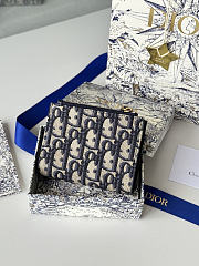 30 Montaigne Dahlia Wallet Blue Dior Oblique Jacquard - 12x9x2cm - 3