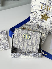 30 Montaigne Dahlia Wallet Gray Dior Oblique Jacquard - 12x9x2cm - 1