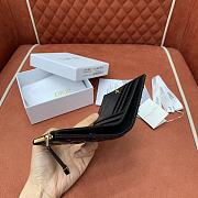 Dior Caro Dahlia Wallet Monsignore Black Cannage Lambskin with Heart Motif - 12x9x2cm - 6