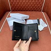 Dior Caro Dahlia Wallet Monsignore Black Cannage Lambskin with Heart Motif - 12x9x2cm - 4