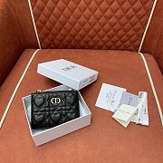 Dior Caro Dahlia Wallet Monsignore Black Cannage Lambskin with Heart Motif - 12x9x2cm - 3