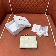 Dior Caro Dahlia Wallet Monsignore White Cannage Lambskin with Heart Motif - 12x9x2cm - 4