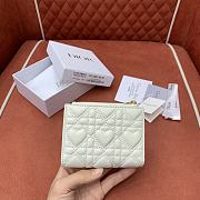 Dior Caro Dahlia Wallet Monsignore White Cannage Lambskin with Heart Motif - 12x9x2cm - 2