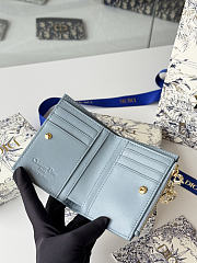 Lady Dior Dahlia Wallet Cloud Blue Cannage Lambskin - 12x9x2cm - 4