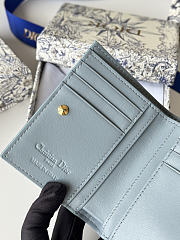 Lady Dior Dahlia Wallet Cloud Blue Cannage Lambskin - 12x9x2cm - 2