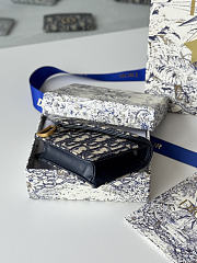 Saddle Bloom Card Holder Blue Dior Oblique Jacquard - 11x7.5x3cm - 6