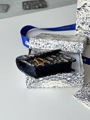 Saddle Bloom Card Holder Blue Dior Oblique Jacquard - 11x7.5x3cm - 5