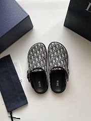 Dior Aqua Mule Beige and Black Dior Oblique Jacquard - 1