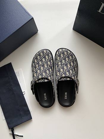 Dior Aqua Mule Beige and Black Dior Oblique Jacquard