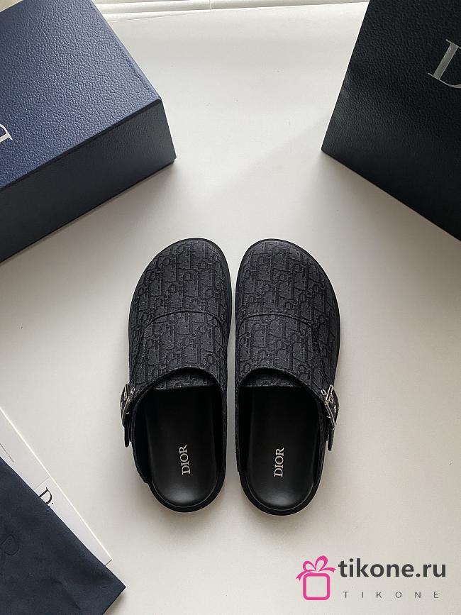 Dior Aqua Mule Black Dior Oblique Jacquard - 1