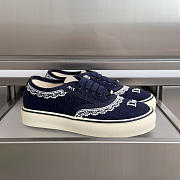 Dior Saltwind Sneaker Blue Dior Oblique Embroidered Cotton and White Lace - 5