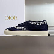 Dior Saltwind Sneaker Blue Dior Oblique Embroidered Cotton and White Lace - 3