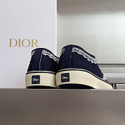 Dior Saltwind Sneaker Blue Dior Oblique Embroidered Cotton and White Lace - 4