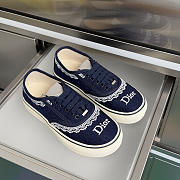 Dior Saltwind Sneaker Blue Dior Oblique Embroidered Cotton and White Lace - 2