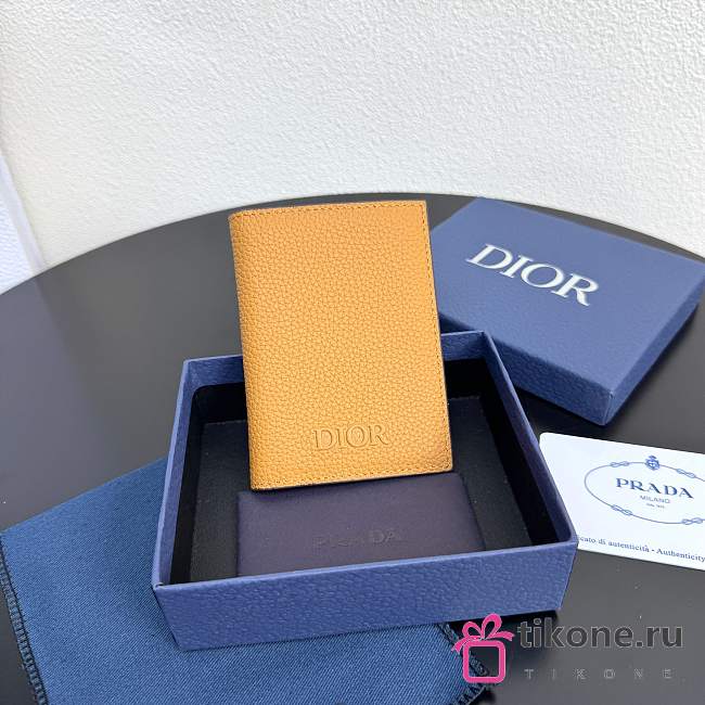 Dior Prive Vertical Bifold Card Holder Brown Dior Icons Calfskin - 11x8x1.5cm - 1