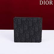 Bifold Wallet Black Dior Oblique Jacquard - 11x10x1.5cm - 3