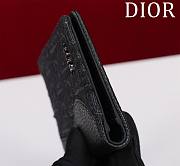 Saddle Bifold Card Holder Black Grained Calfskin and Dior Oblique Jacquard - 8x11.5x2cm - 6