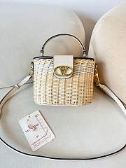 Valentino Garavani VLogo Signature Wicker Vanity Bag Natural - 19x13.5x13cm - 3