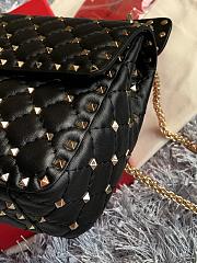 VLTN Medium Nappa Rockstud Spike Bag Black - 23x16x6.5cm - 6