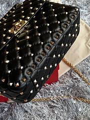 VLTN Medium Nappa Rockstud Spike Bag Black - 23x16x6.5cm - 5