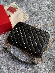 VLTN Medium Nappa Rockstud Spike Bag Black - 23x16x6.5cm - 3