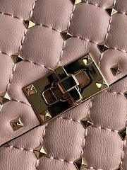 VLTN Medium Nappa Rockstud Spike Bag Poudre - 23x16x6.5cm - 3