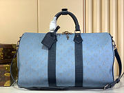 LV Keepall Bandouliere 50 Blue Monogram Heritage Canvas M14837 - 50x29x23cm - 1