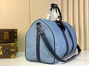 LV Keepall Bandouliere 50 Blue Monogram Heritage Canvas M14837 - 50x29x23cm - 6