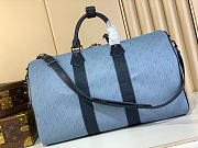 LV Keepall Bandouliere 50 Blue Monogram Heritage Canvas M14837 - 50x29x23cm - 3