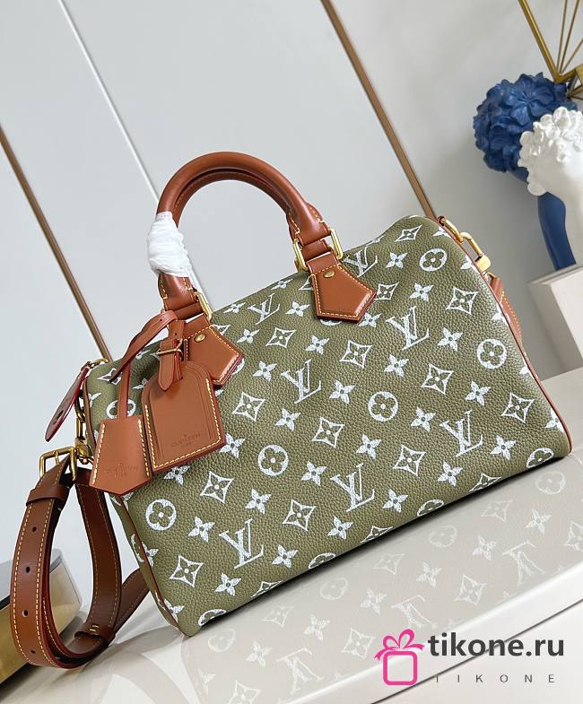 LV Speedy P9 Bandouliere 30 Green Sencha Calf Leather M15241 - 32x22.5x18cm - 1