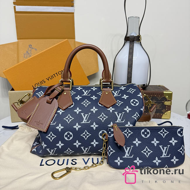 LV Speedy P9 Bandouliere 30 Calf Leather Navy Blue M15282 - 32x22.5x18cm - 1