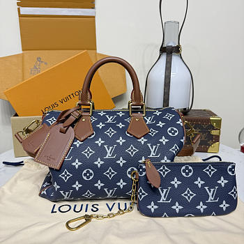 LV Speedy P9 Bandouliere 30 Calf Leather Navy Blue M15282 - 32x22.5x18cm