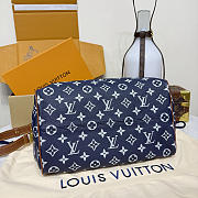 LV Speedy P9 Bandouliere 30 Calf Leather Navy Blue M15282 - 32x22.5x18cm - 4