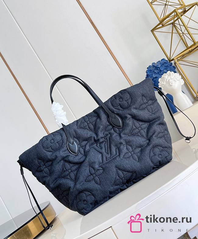 LV Ski Neverfull Inside Out MM Puffygram Nylon Black Jeans M26364 - 56x18x32cm - 1