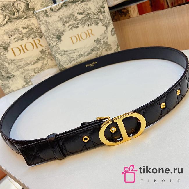Dior 30 Montaigne Belt Black Cannage Calfskin 30mm - 1