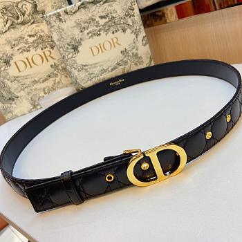 Dior 30 Montaigne Belt Black Cannage Calfskin 30mm