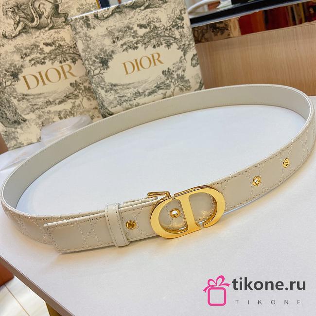 Dior 30 Montaigne Belt Latte Cannage Calfskin 30mm - 1