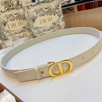 Dior 30 Montaigne Belt Latte Cannage Calfskin 30mm
