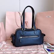Miumiu Nappa Leather Pocket Top Handle Bag Black 5BB179 - 32x19x14cm - 3
