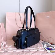Miumiu Nappa Leather Pocket Top Handle Bag Black 5BB179 - 32x19x14cm - 4