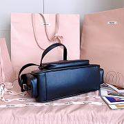 Miumiu Nappa Leather Pocket Top Handle Bag Black 5BB179 - 32x19x14cm - 5