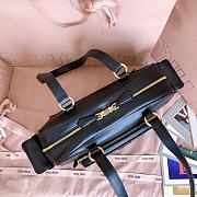 Miumiu Nappa Leather Pocket Top Handle Bag Black 5BB179 - 32x19x14cm - 6