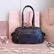 Miumiu Nappa Leather Pocket Top Handle Bag Coffee 5BB179 - 32x19x14cm - 1