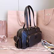 Miumiu Nappa Leather Pocket Top Handle Bag Coffee 5BB179 - 32x19x14cm - 5