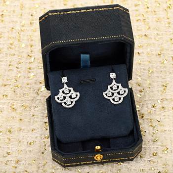 Graff Icon Silhouette Diamond Earrings White Gold 